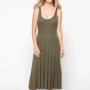 Marine Layer | Dresses | Marine Layer Nwot Lexi Rib Fit And Flare Midi Dress  In Stitch Olive Nwt | Poshmark